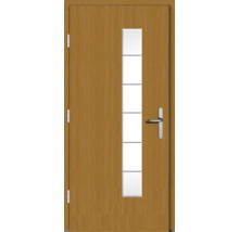 Holztür mit Glaseinsatz und Griff