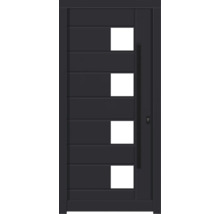 Moderne Haustür mit horizontalen Paneelen und Glaseinsätzen