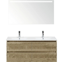 Badezimmermöbelset mit Waschtischunterschrank, Waschtisch und Spiegel