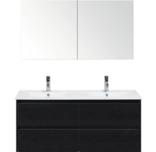 Doppelwaschtisch mit Unterschrank und Spiegelschrank für das Badezimmer