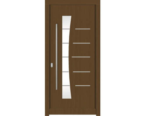 Haustür DW13 Kiefer/Eiche S52-Zeder 1100x2100 mm DIN Links (nach innen öffnend) Haustür mit Glaseinsatz und Griffstange