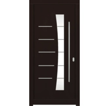 Moderne Haustür mit Glaseinsatz und Griff