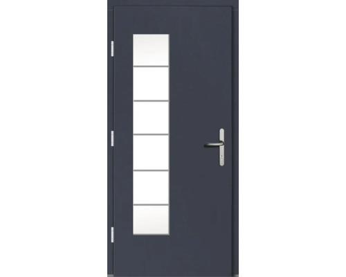 Haustür mit Glaseinsatz und Türgriff