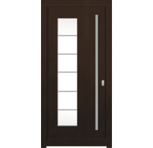 Haustür mit Glaseinsatz und geradem Griff