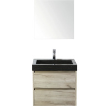 Waschtischkombination mit Spiegel, Waschbecken und Unterschrank