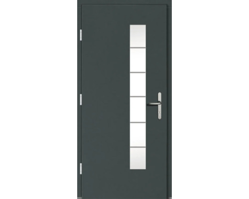 Haustür mit Glaseinsatz und Griff
