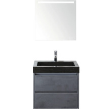 Waschtisch mit Unterschrank und beleuchtetem Spiegel für das Badezimmer