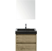 Waschtischkombination mit Spiegel, Waschbecken und Unterschrank