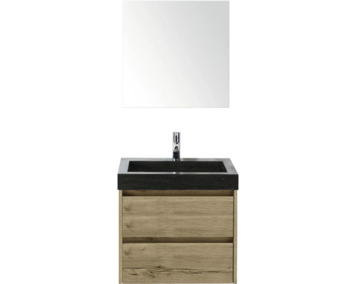 Waschtischkombination mit Spiegel, Waschbecken und Unterschrank