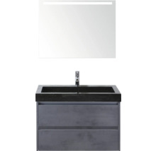 Waschtischkombination mit Spiegel und zwei Schubladen