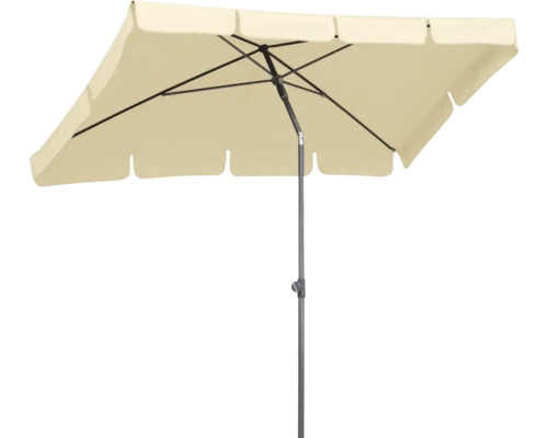 Quadratischer Sonnenschirm mit Metallgestell und Stoffbezug