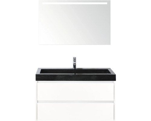 Waschtischkombination mit Spiegel und Unterschrank