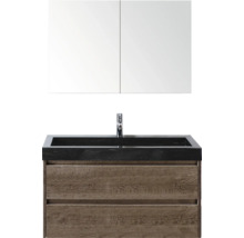 Waschtischkombination mit Waschbecken, Armatur und Spiegelschrank