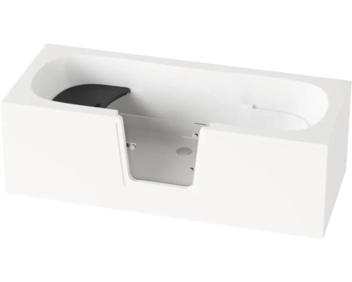 Rechteckbadewanne mit Tür mittig Anschlag links Schulte Q2 170x75 cm alpinweiß glänzend D80007M-5