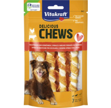 Verpackung mit Vitakraft Delicious Chews Hundesnacks in Spiralform, ohne Zuckerzusatz und ohne Zusätze