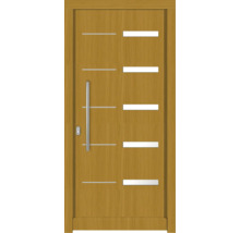 Haustür mit Griff und horizontalen Glaseinsätzen