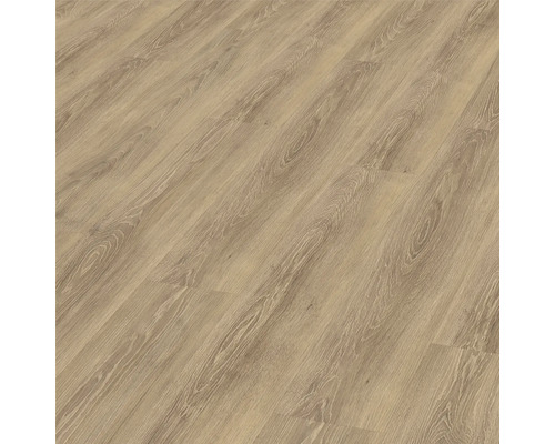 Designboden Capri Eiche Landhausdiele Designboden mit Klickverbindung 1292 x 193 x 7,5 mm Nahaufnahme eines Laminatbodens mit Holzoptik