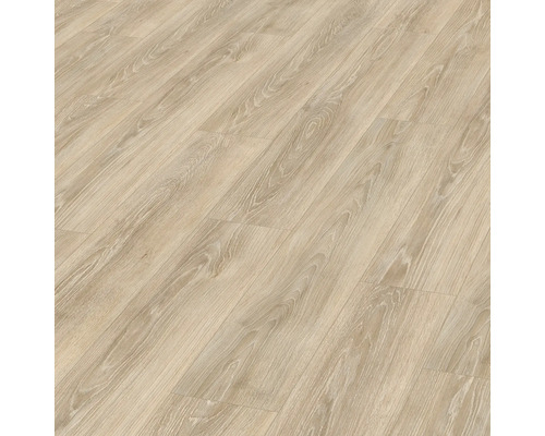 Laminat Nature Sense Newport Eiche hellbraun Landhausdiele 1292 x 193 x 7 mm Helles Laminat mit Holzstruktur verlegt