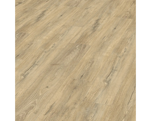 Laminat wasserfest Nature Sense Melba Eiche Landhausdiele 1292 x 193 x 10 mm Nahaufnahme von Laminatboden in Holzoptik