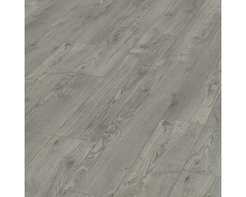 Laminat wasserfest Nature Sense Avery Eiche Landhausdiele 1292 x 193 x 10 mm Nahaufnahme von verlegten Laminatbodenplatten in Holzoptik