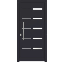 Moderne Haustür mit Griff und horizontalen Glaseinsätzen