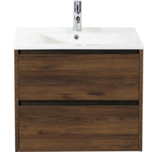 Waschtischunterschrank mit zwei Schubladen und Aufsatzwaschbecken