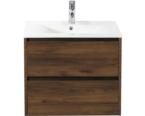 Waschtischunterschrank mit zwei Schubladen und Aufsatzwaschbecken