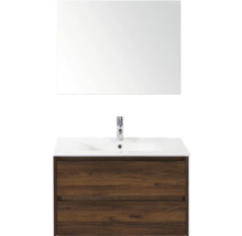 Waschtischkombination mit Spiegel, Waschtisch und Unterschrank mit Schubladen