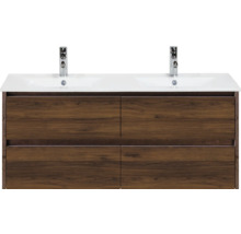 Waschtischunterschrank mit vier Schubladen und zwei Armaturen