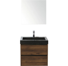 Waschtisch mit Spiegel, Armatur, Unterschrank und zwei Schubladen für das Badezimmer