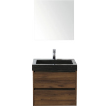 Waschtisch mit Spiegel, Armatur, Unterschrank und zwei Schubladen für Badezimmer