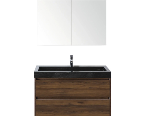 Waschtischkombination mit Waschbecken, Unterschrank und Spiegelschrank