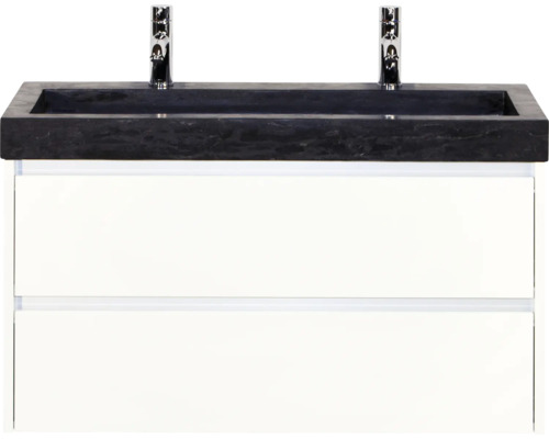 Waschtisch mit zwei Schubladen und Aufsatzwaschbecken