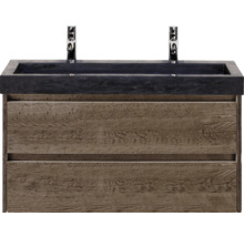 Waschtischunterschrank mit zwei Schubladen und Aufsatzwaschbecken