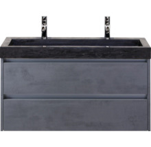 Waschtischunterschrank mit zwei Schubladen und Aufsatzwaschbecken