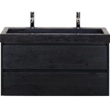 Waschtischunterschrank mit zwei Schubladen und eingelassenem Waschbecken