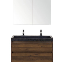 Badezimmermöbelset mit Waschbeckenunterschrank, Waschbecken und Spiegelschrank