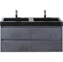 Waschtischunterschrank mit zwei Waschbecken und vier Schubladen