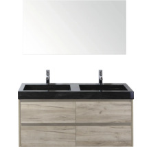 Doppelwaschtisch mit Spiegel und Unterschrank für das Badezimmer