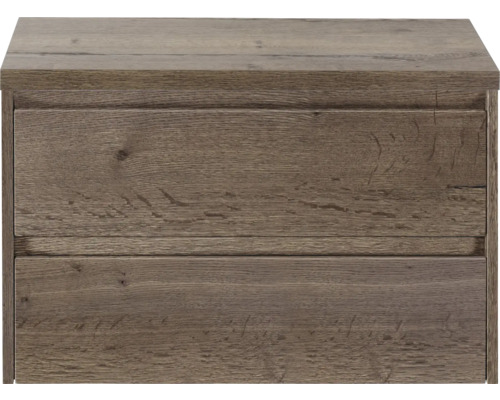 Waschbeckenunterschrank aus Holz mit zwei Schubladen