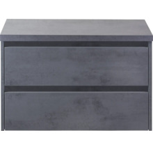 Grauer Waschtischunterschrank mit zwei Schubladen