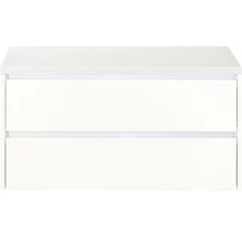 Weißer Waschtischunterschrank mit zwei Schubladen