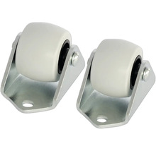 Zwei Möbelrollen mit Stahlgehäuse