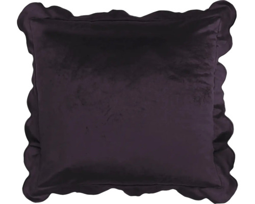 Dekokissen Mia lila 45x45 cm Quadratisches Zierkissen mit Rüschenrand