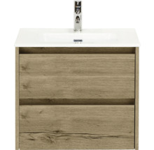 Waschtischunterschrank mit zwei Schubladen und Aufsatzwaschbecken