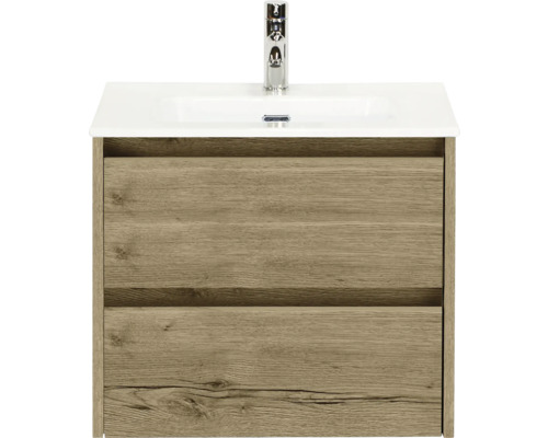 Waschtischunterschrank mit zwei Schubladen und Aufsatzwaschbecken