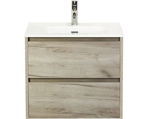 Waschbeckenunterschrank mit zwei Schubladen und Armatur