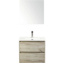 Waschtisch mit zwei Schubladen, Waschbecken und Spiegel für das Badezimmer