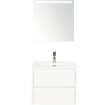 Waschtischunterschrank mit Waschbecken und Spiegel mit Beleuchtung