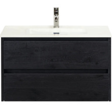 Waschtischunterschrank mit zwei Schubladen und Aufsatzwaschbecken